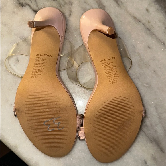 Aldo Size 9 Nude Heels with Crystal Embellishments - Picture 6 of 6